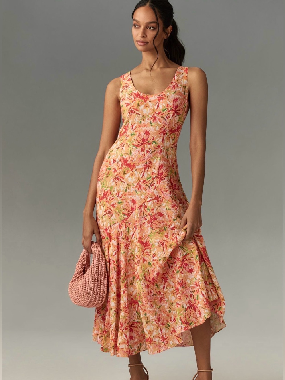 Endless Rose Sleeveless Scoop Neck Midi Dress Floral Garden Party Wedding Guest